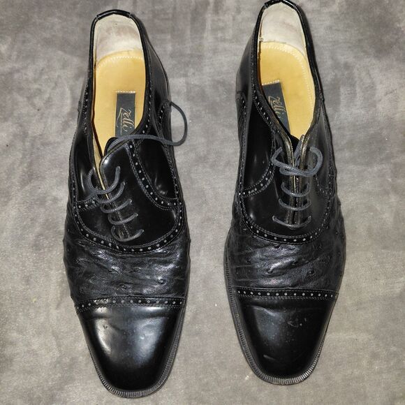 Zelli Dress Shoes Mens Size 12M Black Oxford  Leather Lace Up Square Toe main image 9
